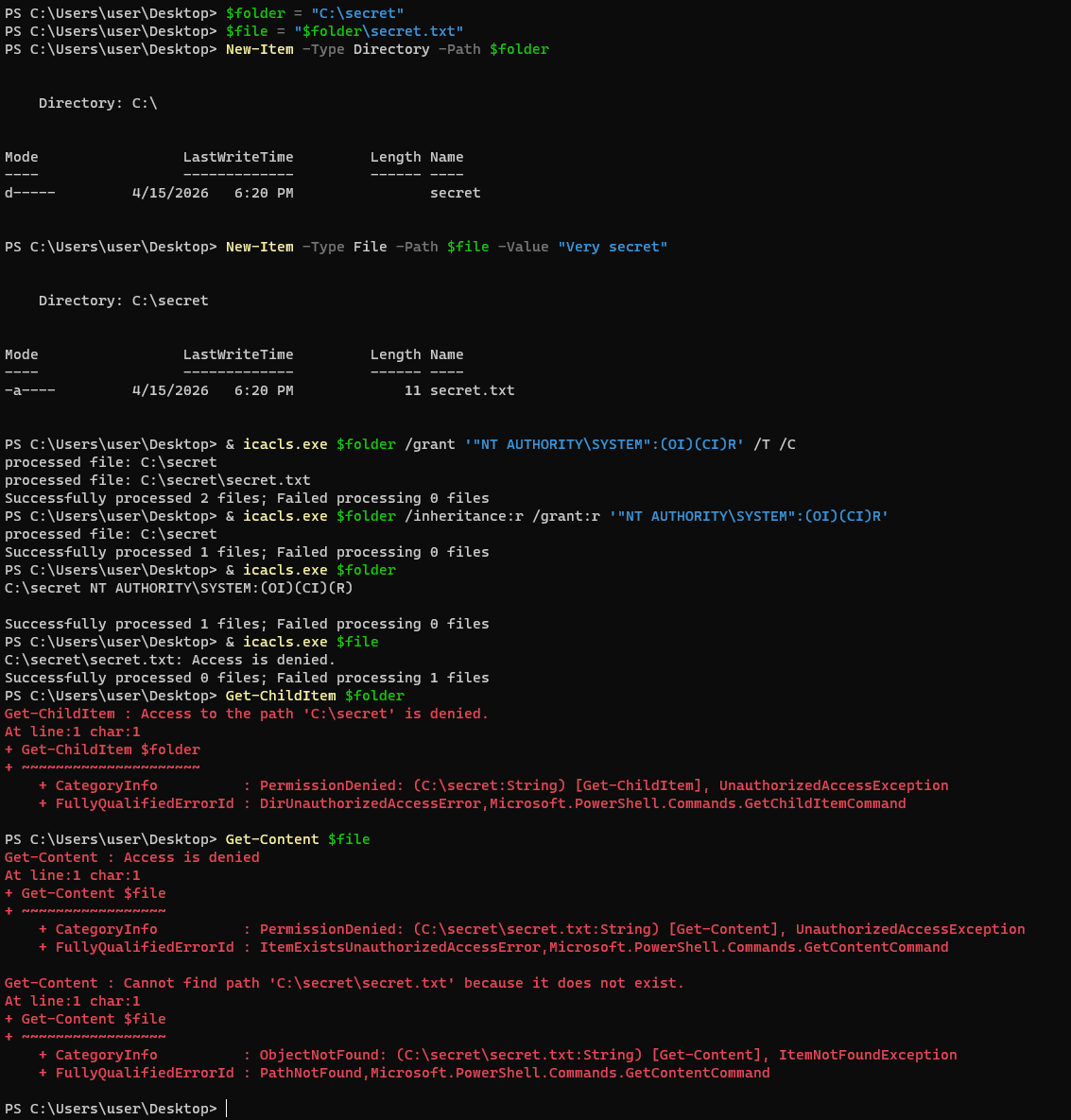 Creating a secret folder to steal with the exploit