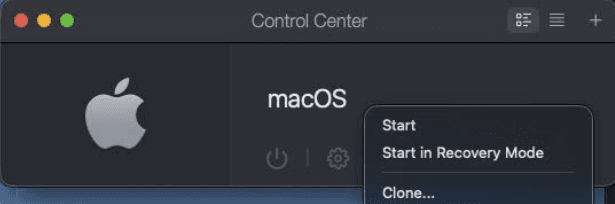 Parallels Start in Recovery option